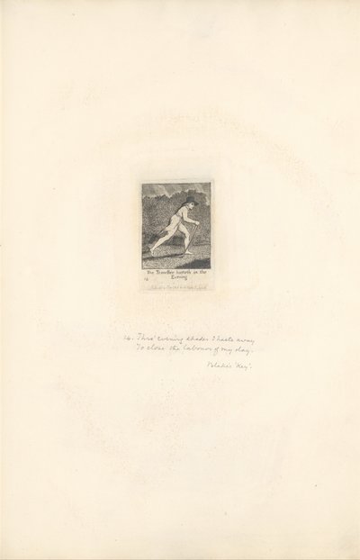 For the Sexes. The Gates of Paradise, Plate 16, The Traveller hasteth in the Evening by William Blake